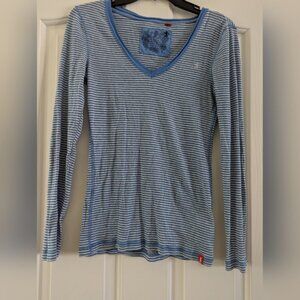 Edc Striped Blue Long Sleeve Tee